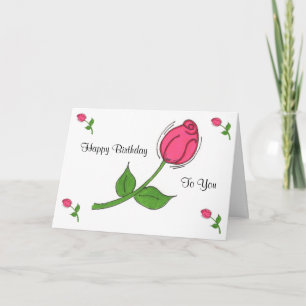 Carte d'anniversaire Rosebud