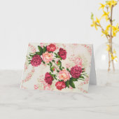 Carte d'anniversaire Roses roses (Fleur jaune)