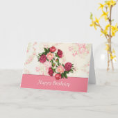 Carte d'anniversaire Roses roses (Fleur jaune)