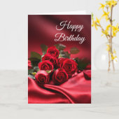 Carte d'anniversaire - Roses rouges (Fleur jaune)
