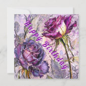 Carte d'anniversaire Roses Violettes (Dos)