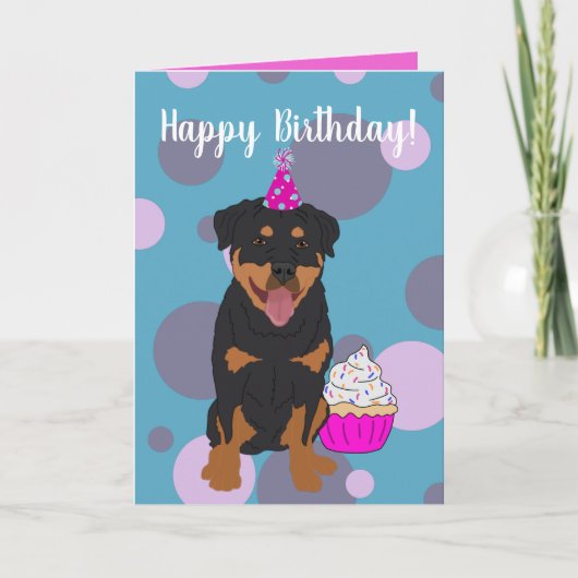 Carte d'anniversaire Rottweiler (Devant)
