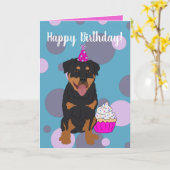 Carte d'anniversaire Rottweiler (Fleur jaune)