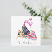 Carte d'anniversaire Rottweiler & allemand Shepard (Debout devant)