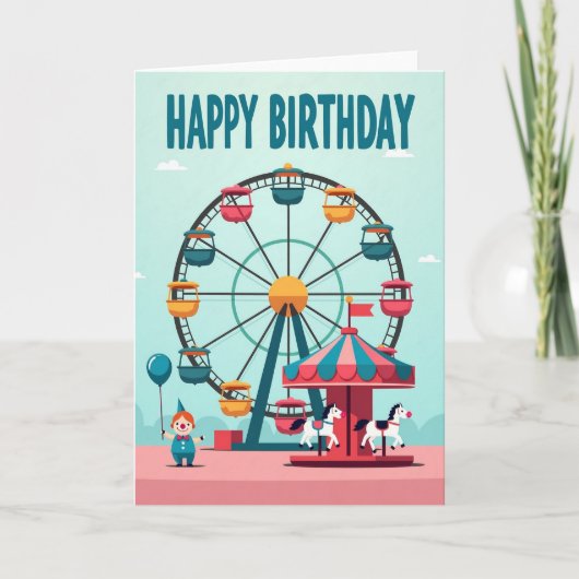 Carte d'anniversaire Roue de la fête (Devant)
