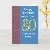 Carte d'anniversaire rouge avant faite sur (Fleur jaune)