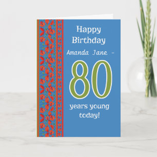 Carte d'anniversaire rouge avant faite sur
