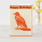 Carte d'anniversaire rouge de Raven (Fleur jaune)