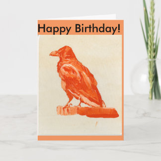 Carte d'anniversaire rouge de Raven