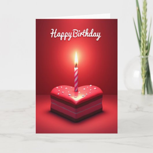 Carte d'anniversaire Rouge Éclatant (Devant)