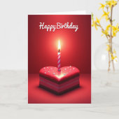 Carte d'anniversaire Rouge Éclatant (Fleur jaune)