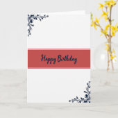 Carte d'anniversaire rouge élégante (Fleur jaune)