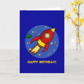 Carte d'anniversaire rouge rouge jaune bleu (Fleur jaune)