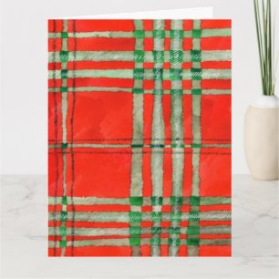 CARTE D'ANNIVERSAIRE ROUGE SCOTT TARTAN