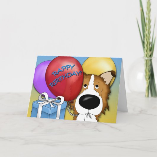 Carte d'anniversaire Rough Collie (Devant)