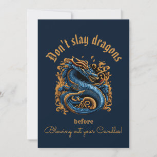 Carte d'anniversaire Royal Blue Dragon