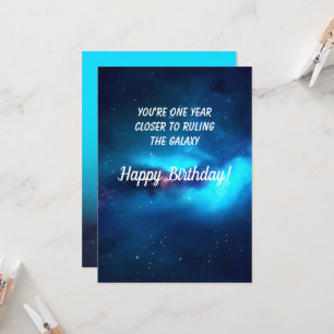 Carte d'anniversaire Royal Blue Outer Space