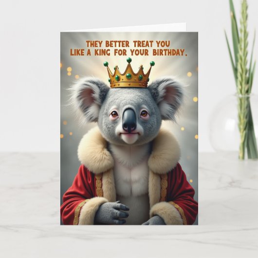 Carte d'anniversaire royale pour koalas (Devant)