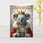 Carte d'anniversaire royale pour koalas (Fleur jaune)