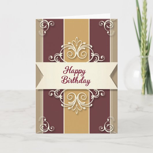 Carte d'anniversaire Ruban Raffiné (Devant)
