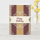 Carte d'anniversaire Ruban Raffiné (Fleur jaune)
