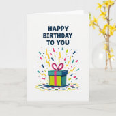 Carte d'anniversaire Ruban Rose (Fleur jaune)