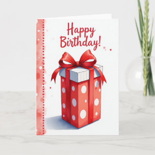 Carte d'anniversaire Ruban Rouge