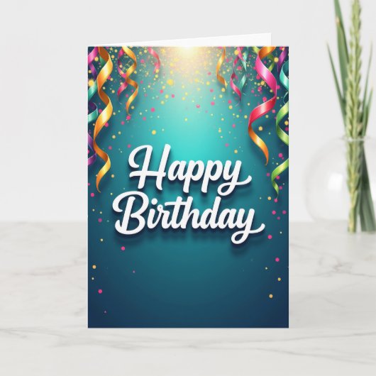 Carte d'anniversaire Rubans Festifs (Devant)