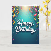 Carte d'anniversaire Rubans Festifs (Fleur jaune)