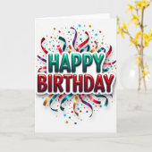 Carte d'anniversaire Rubis Émeraude (Fleur jaune)