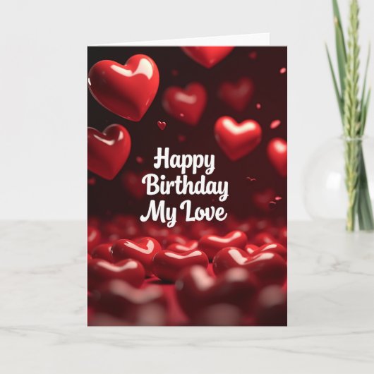 Carte d'anniversaire Ruby Hearts (Devant)