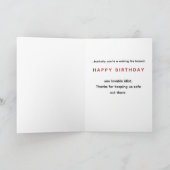 Carte d'anniversaire rude de pompier avec blague d (Intérieur)