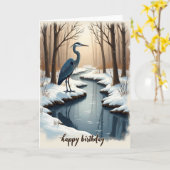 Carte d'anniversaire Ruisseau enneigé (Fleur jaune)
