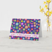 Carte d'anniversaire russe avec fleurs colorées (Fleur jaune)