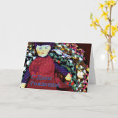 Carte d'anniversaire russe avec poupée en cerf (Fleur jaune)