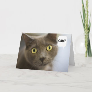 Carte d'anniversaire russe de chat bleu