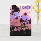 Carte d'anniversaire Russe joyeuse avec Fleurs cer (Fleur jaune)