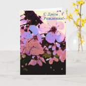 Carte d'anniversaire Russe joyeuse avec Fleurs cer (Fleur jaune)