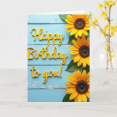 Carte d'anniversaire Rustic Bloom (Fleur jaune)