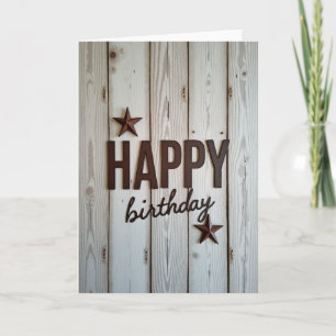 Carte d'anniversaire Rustic Star