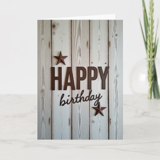 Carte d'anniversaire Rustic Star (Devant)