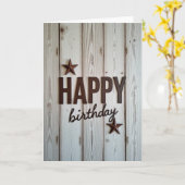 Carte d'anniversaire Rustic Star (Fleur jaune)