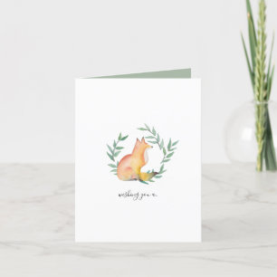 Carte d'anniversaire Rustic Watercolor Fox