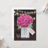 Carte d'anniversaire rustique florale rose pour sœ (Devant/Arrière en situation)
