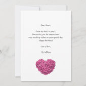Carte d'anniversaire rustique florale rose pour sœ (Dos)