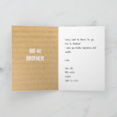 Carte d'anniversaire rustique pour l'homme (Intérieur)