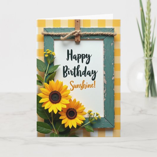 Carte d'anniversaire rustique sarcelle (Devant)