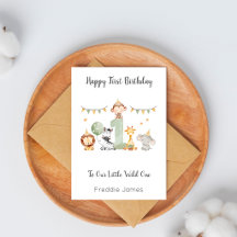 Carte d'anniversaire Safari pour le 1er anniversai