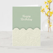 Carte d'anniversaire Sage Script (Fleur jaune)