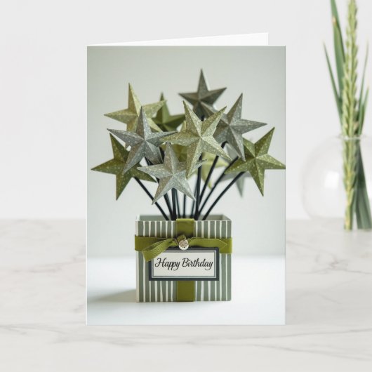 Carte d'anniversaire Sage Star (Devant)